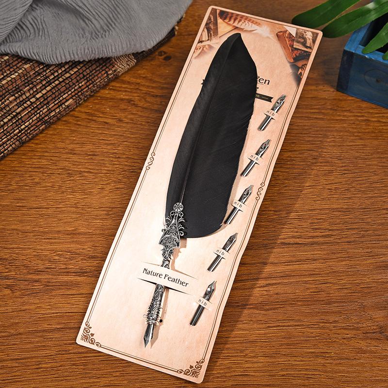 

European Retro Feather Pen Set - Teacher s Day Dip Pen & Signature Gift Box Set