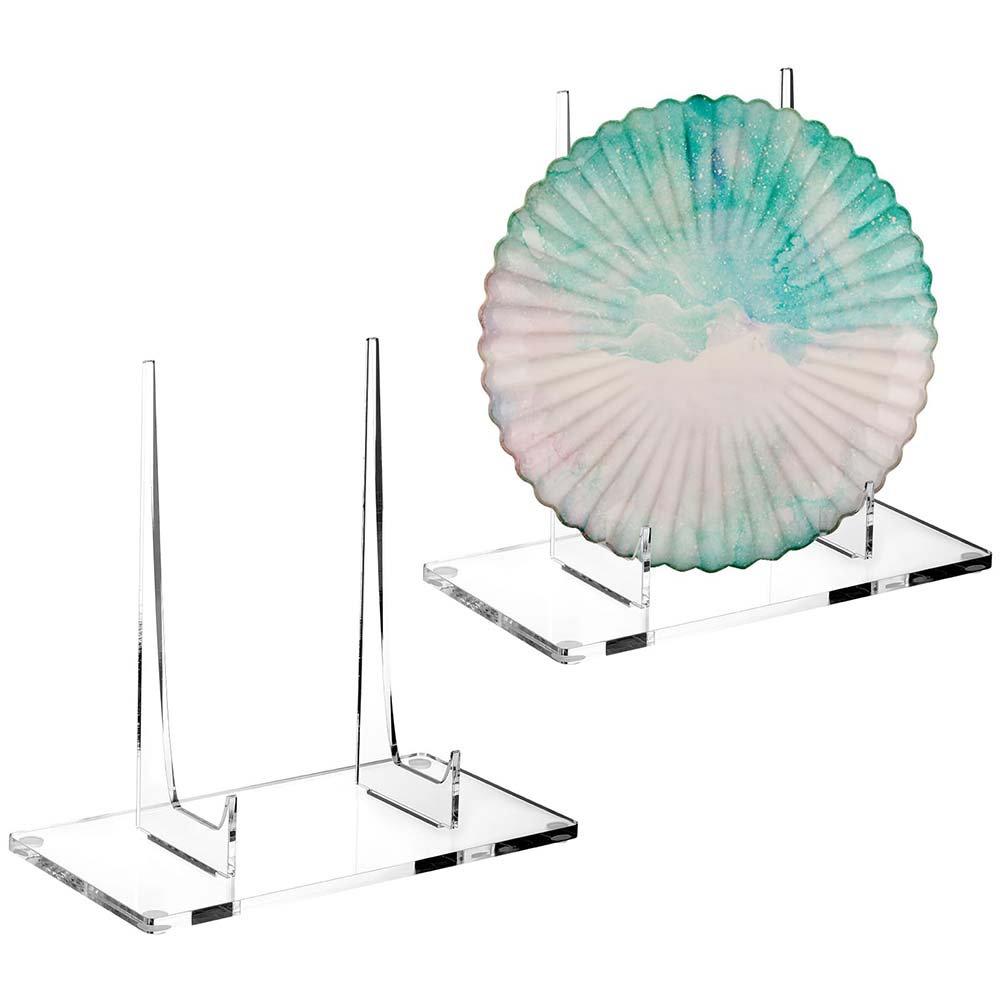 Compact Acrylic Display Stand for Books Plates and For Photos with Stable Base and Secure Slot for Safe Display