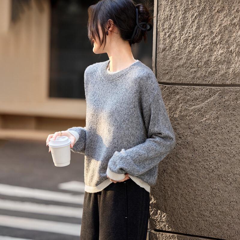 Srcr Women s Cashmere Blend Faux Layered Sweater S