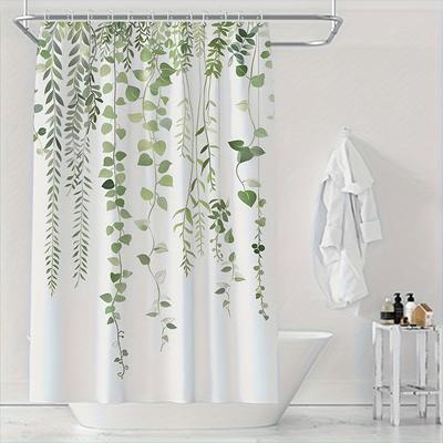 Nordic Small Fresh Green Leaf Shower Curtain Polyester Digital Printing Shower Curtain Bathroom Curtain Decoration