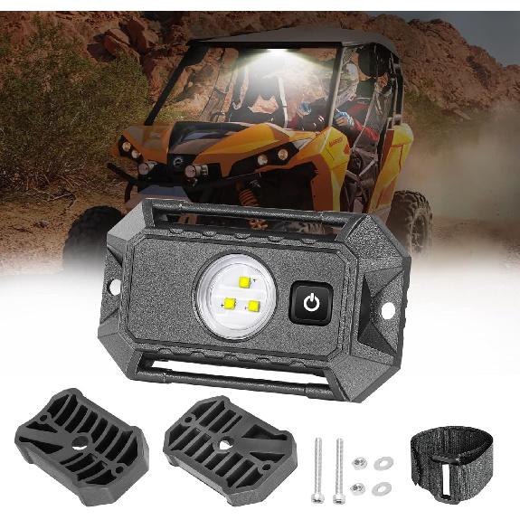UTV LED Dome Light 12V With Switch, Rfroad Lighting Universal Roll Bar Mount LED White Lights Interior Dome Light For UTV ATV Polaris RZR Can Am Car