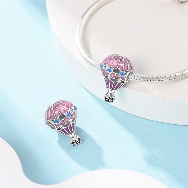 Romanticcopper Couple Colourful Heart Shapedballoon Charms Beads Fit 3Mmoriginal Bracelets Diy Jewelry Gifts