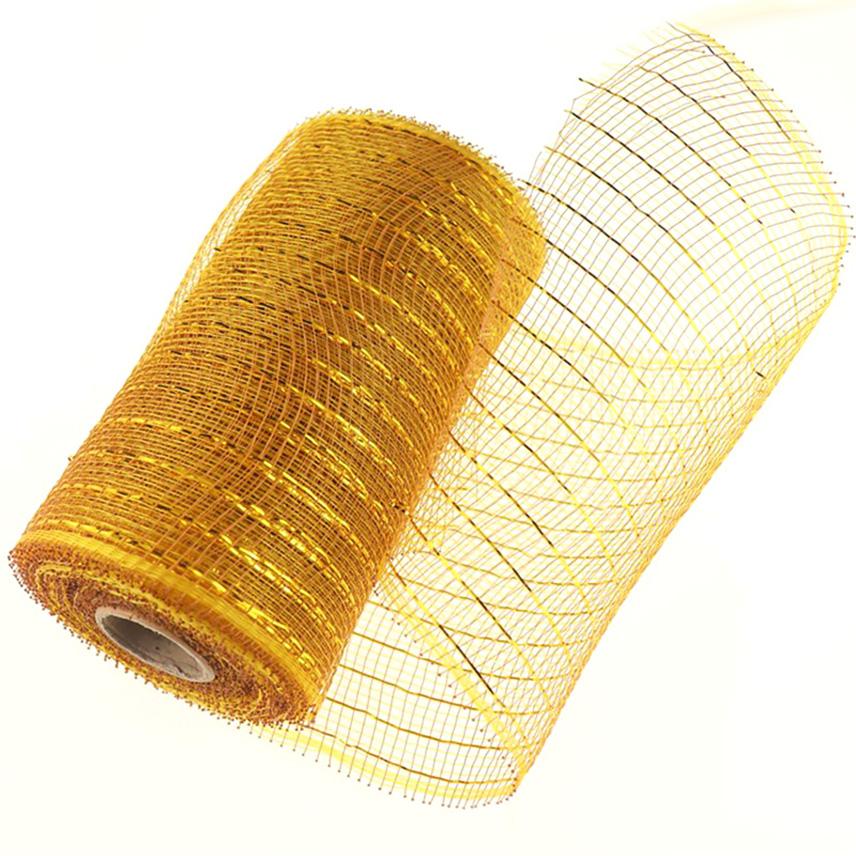 10 Yards Netzband Gold Silber Glitzer Dekobänder Schleife Handwerk Geschenkverpackung Weihnachtsdekoration Drahtband