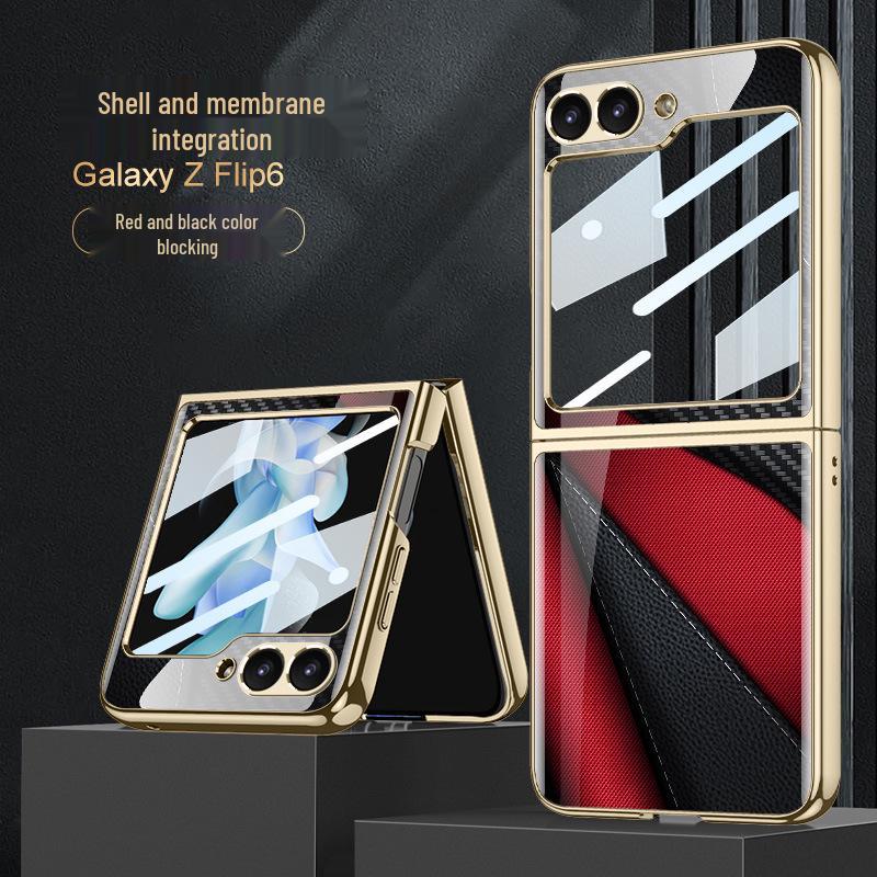 Samsung Z Flip 6 Foldable Screen Phone Case with Unique Painted Design and Mechanical Flip Glass Cover