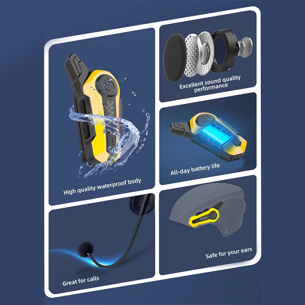 1/2pcs X1plus Bluetooth Motorcycle Helmet Intercom Headset with 1000M BT Interphone Communicator for 2 Riders Waterproof