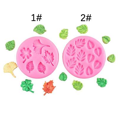 Stampo in silicone per decorazioni di torte al cioccolato e fondente con foglie di acero e ginkgo, quadrifoglio