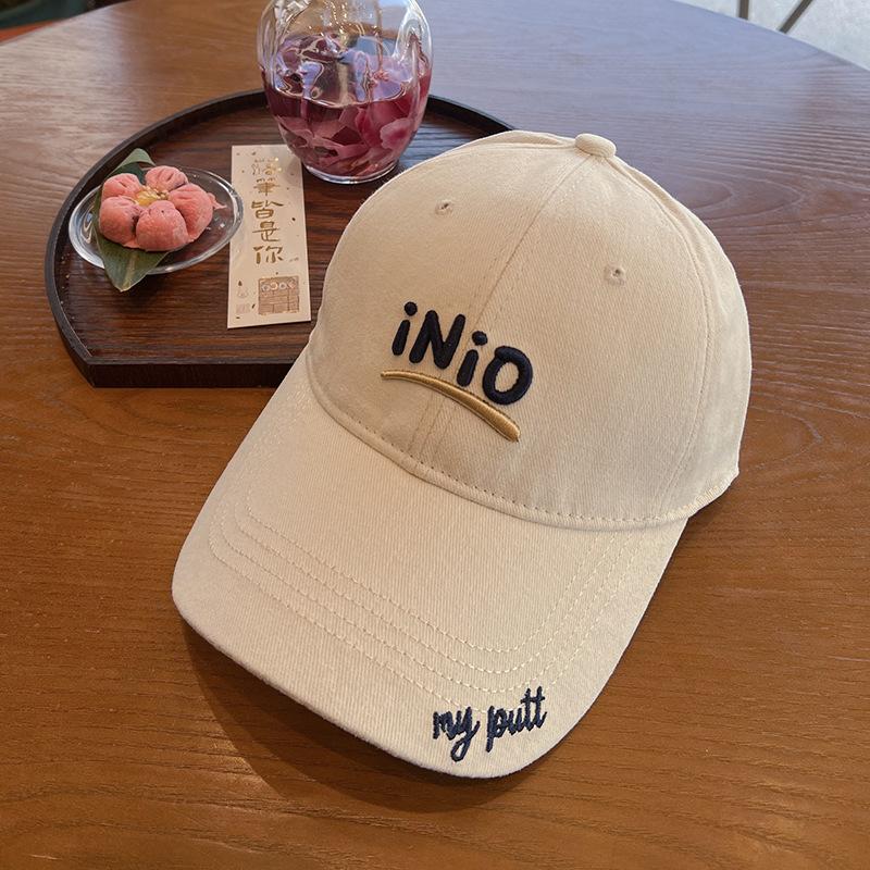Hat women's autumn new baseball cap three-dimensional embroidery letters fashion sunscreen cap big head circumference