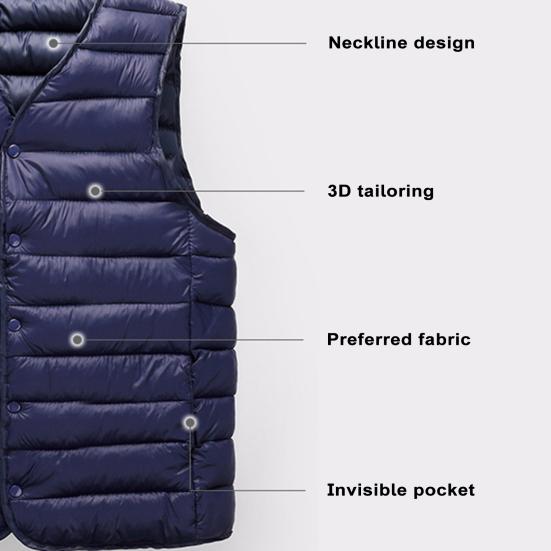 Pánská zimní vesta kabátek s výstřihem do V, vycpaný tlustý jednořadý cardigan bez rukávů ležérní velká pánská teplá větruodolná vesta