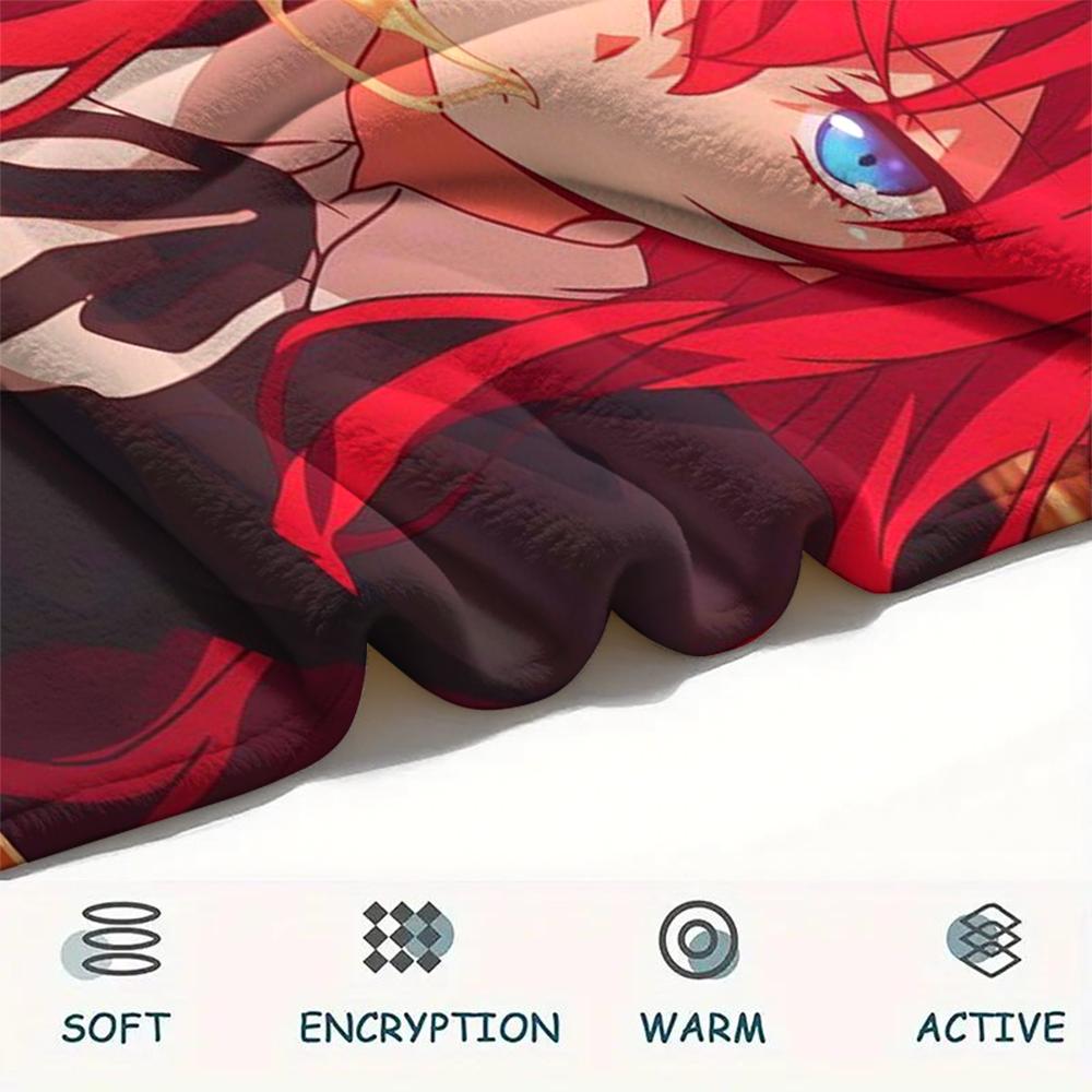 1Pc High School DxD Print Flannel Blanket, High Quality Comfortable for All Seasons, Home Decor, Warmth and Comfort, Perfect for Christmas Gifts