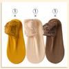 6pcs=3 Pairs Autumn Winter Women Soft Velvet Lace Socks Thick Silk Socks Non-Slip Bottom Solid Fashion Lace Breathable Sock