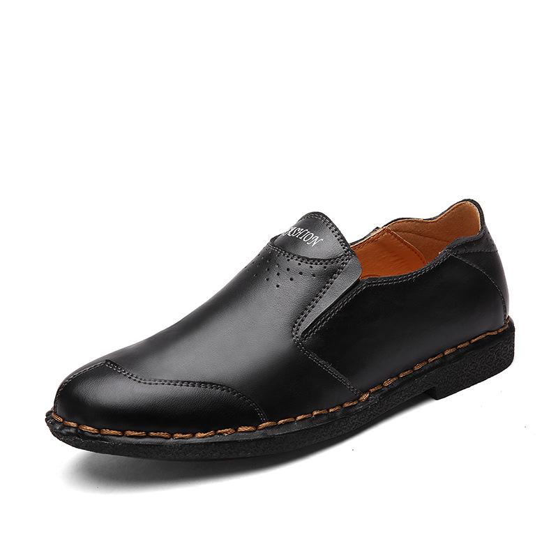 

2025 весна и лето новая британская мужская обувь повседневная обувь мужская обувь для скейтборда корейская версия модная обувь кожаная обувь деловая обувь мужская 38 чёрный