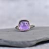 Natural Amethyst Ring, Sterling Silver Ring, Square Amethyst Ring, Handmade Ring , Purple Quartz Jewelry, Bridesmaid Ring Gift for Her
