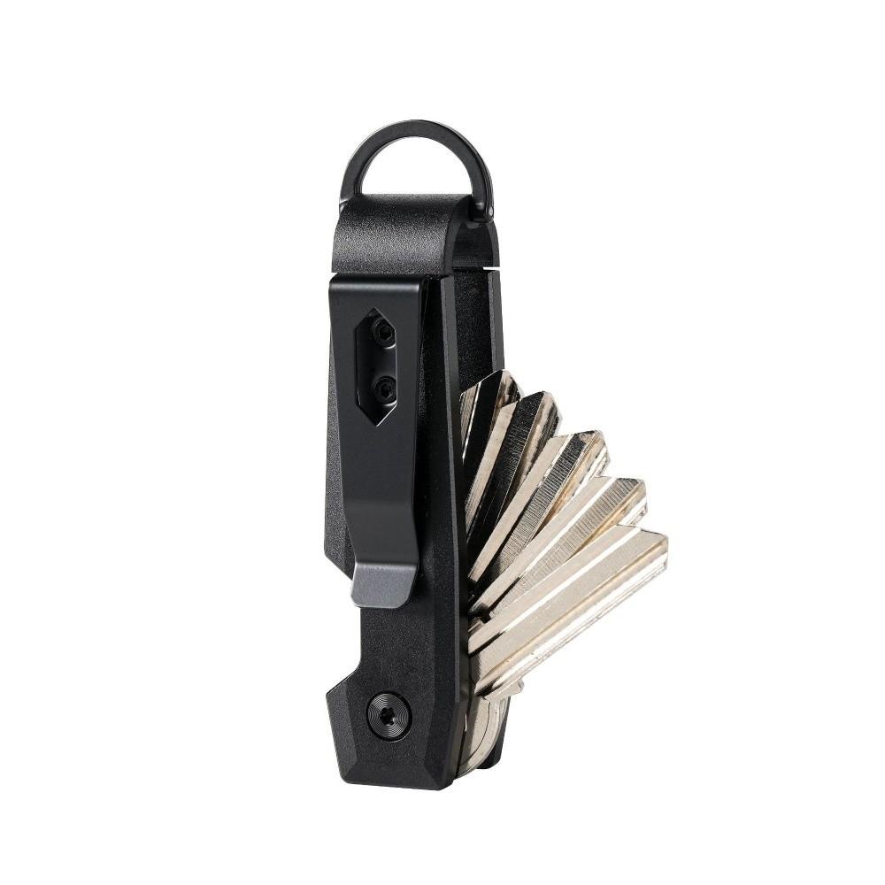 New Aluminum Alloy Key Organizer Minimalist Durable Metal Keychain Holds 1-6 Keys Multi-functional Key Storage Clip Daily Carry