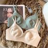 Rabbit Ears Milk Leather Seamless Underwear Women Gather Anti-sagging Big Breasts Small Summer Thin Small Breasts No Steel Ring Bra