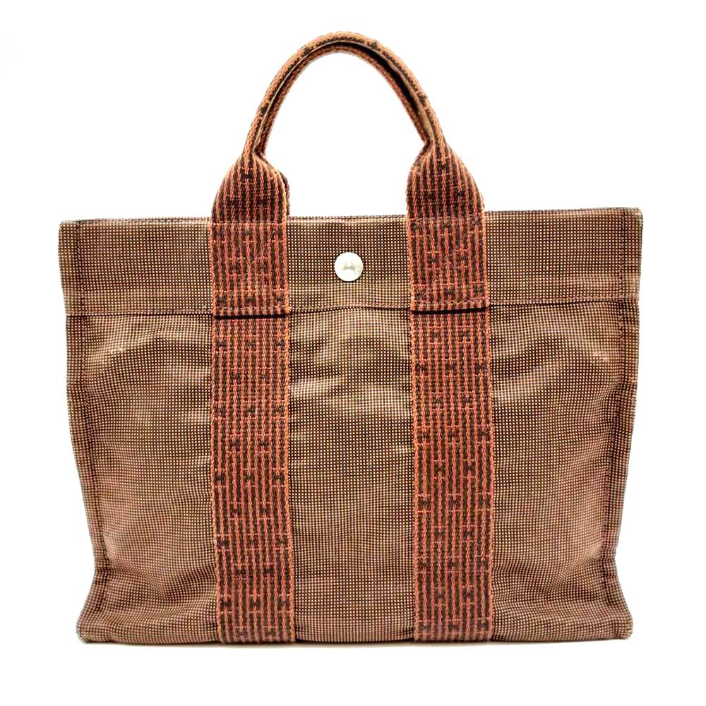 Used HERMES Her LineTote Bag canvas Women
