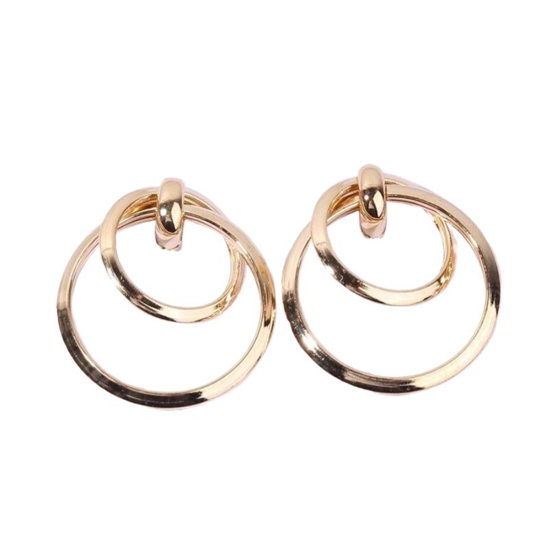 Fashion Korean Metal Elegant Hoop Earring Woman 2026 New Vintage Geometric Statement Earrings Jewelry Gift
