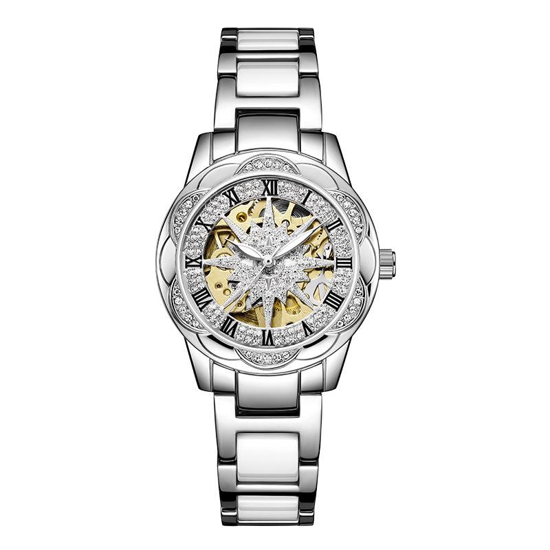 Ladies Watch Women'S Ceramic Automatic Movement Quartz Watch Fashion Waterproof Watch