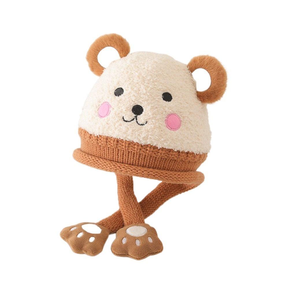 Pig Knitted Hat Bear Ear Protection Hat Cute Baby Plush Hat  Boy