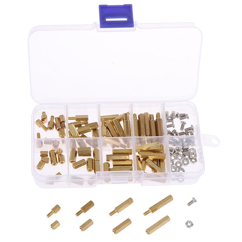 120Pcs Male Female M3 Brass Standoff Spacer PCB Board Hex Screws Nut Assortment Kit 6mm 10mm 15mm 20mm PCB Fastener