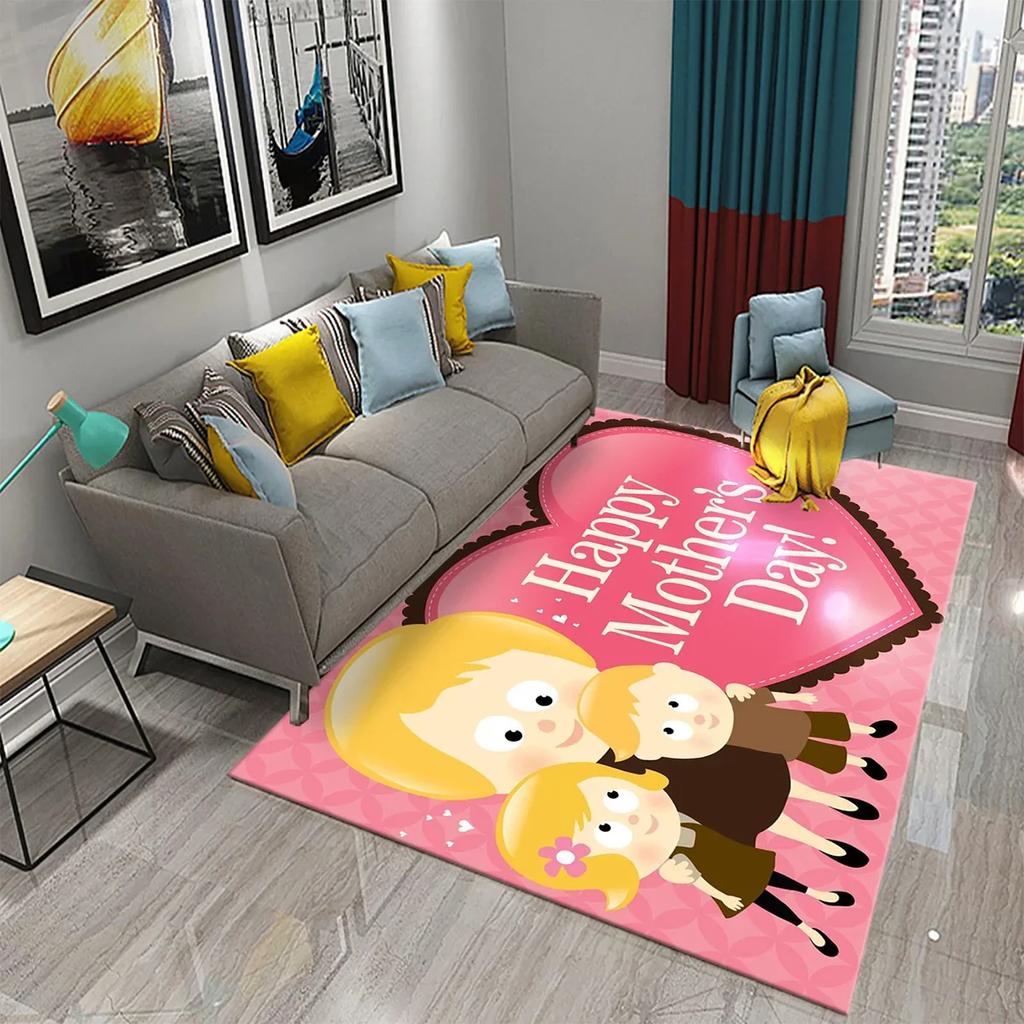 Mother's Day Carpet for Kitchen Bathroom Entrance Non-slip Carpet Living Room Bedroom Decor Rug Mother's Day Gift Festival Gifts
