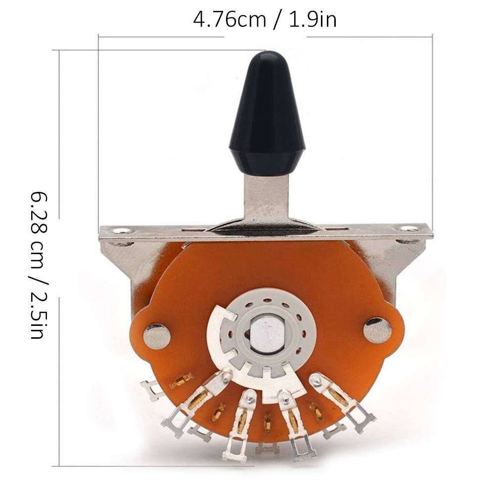 5Way Electric Guitar Switch Metal Plastic with Screws Musical Instrument AccessoriesBlack