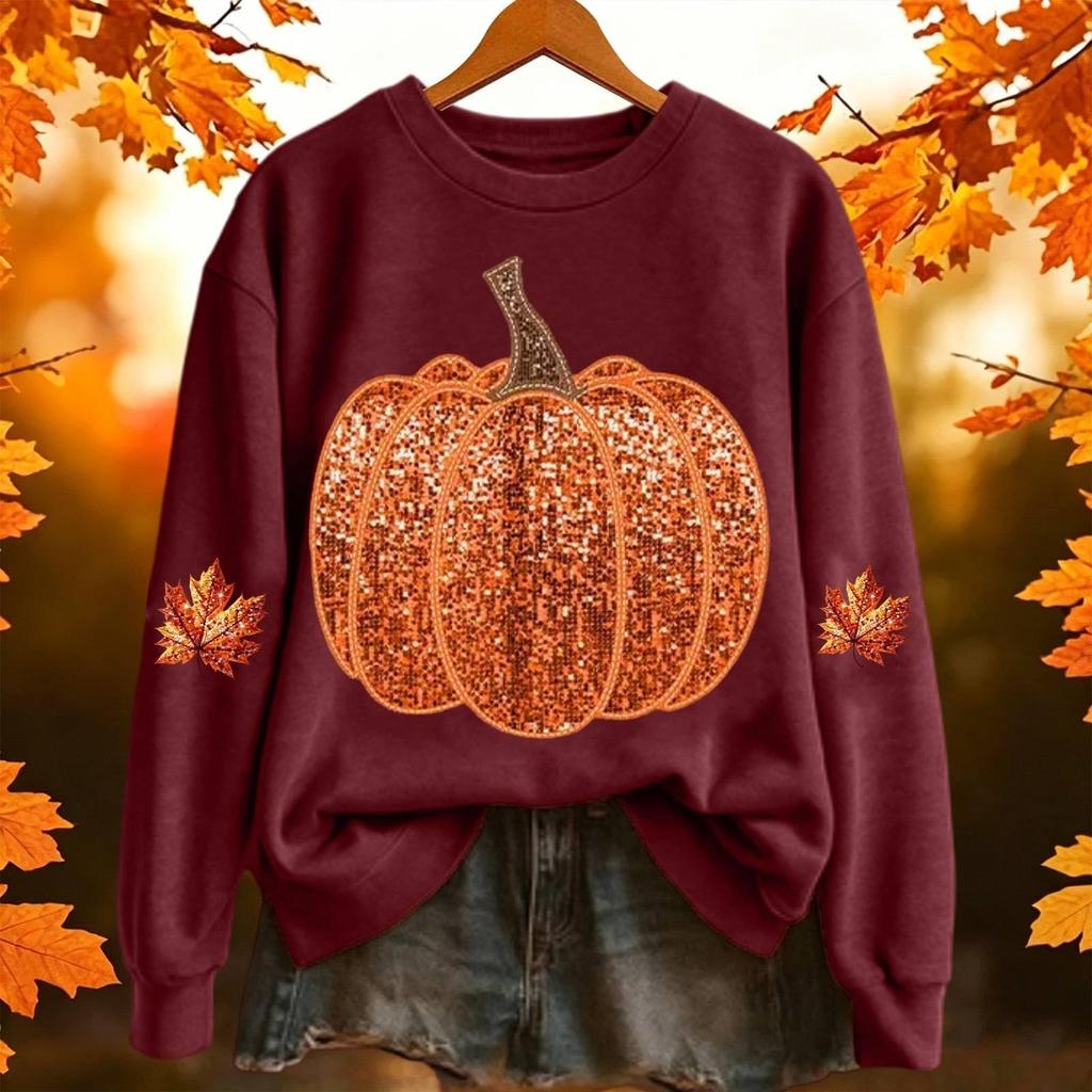 Women's fashionable and casual Halloween print pullover hoodie