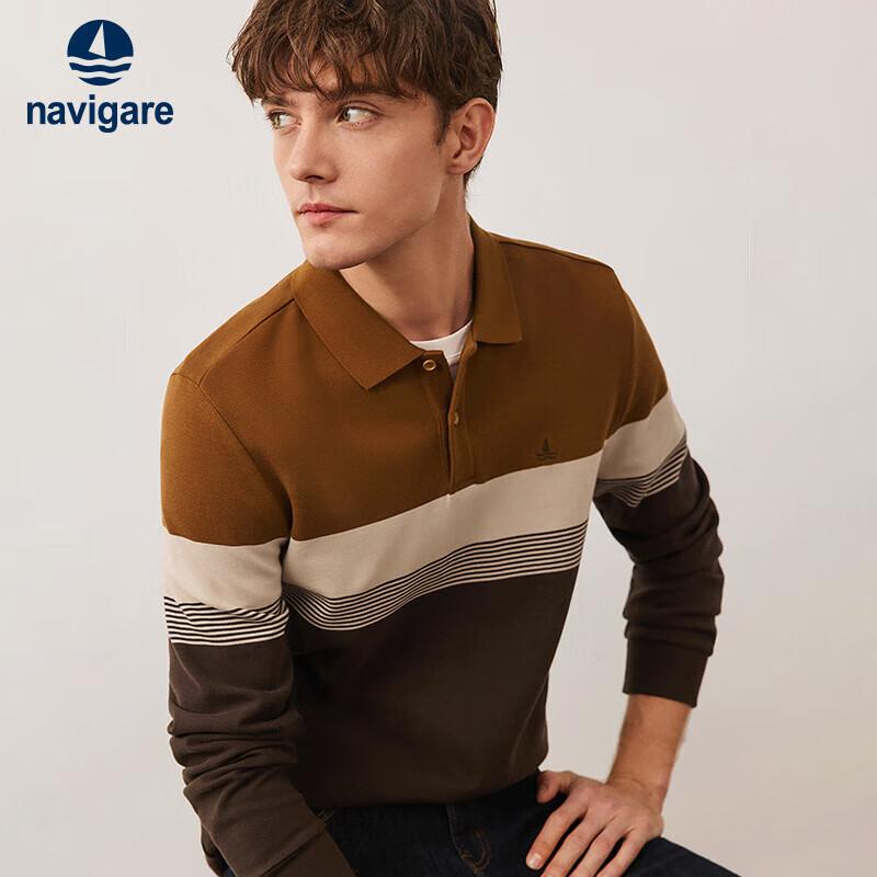 Navigare Men's Long-Sleeve Cotton Polo Shirt