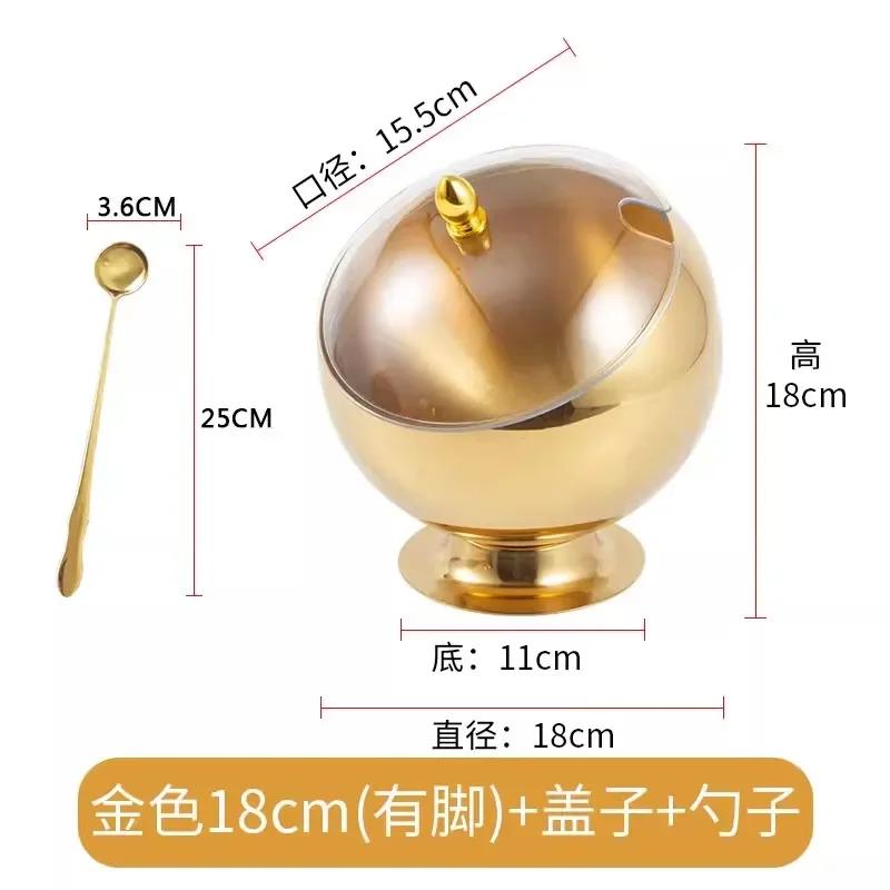 Kitchen Items Sloped Stainless Steel Bowl Storage Containers Spherical Sauce Bowl with Cover Restaurant Bowl Buffet Tableware