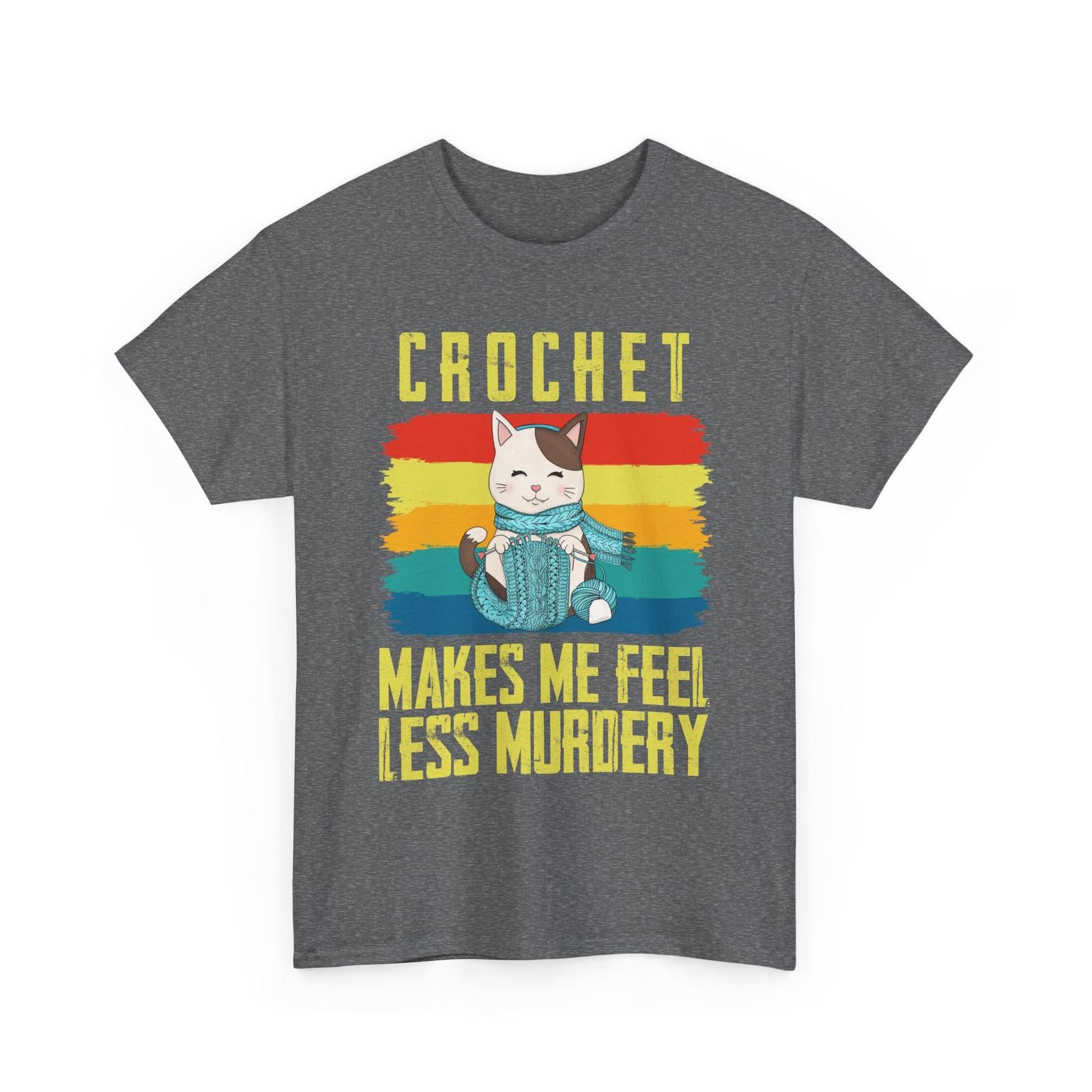 Knitting Shirt, Cat Crochet Makes Me Crocheting Handmade Lovers Shirt XL
