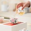 Mutton Fat Jade Ceramic Travel Tea Set - Large Covered Filter Cup Gift Box