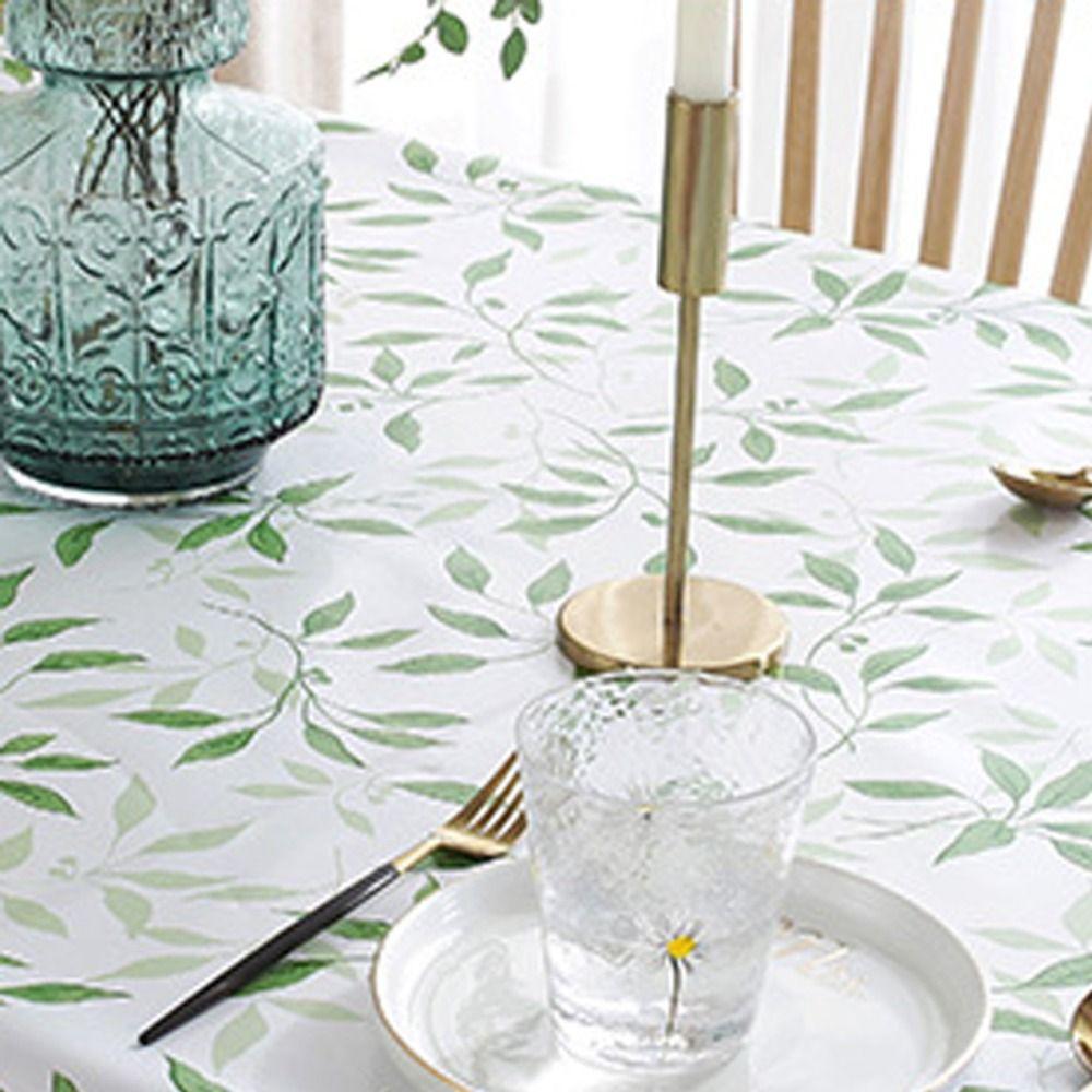 PVC Waterproof Tablecloth Bamboo Leaves Printed Table Decor Cloth Table Cover  Kitchen