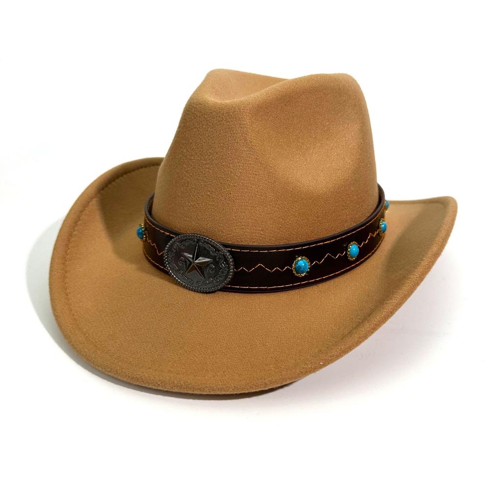 Western Cowboy Hat Autumn And Winter Male And Female Knight Hat European And American Style Big Edge Top Hat Jazz Hat