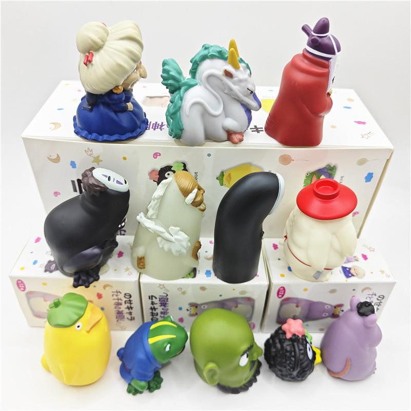 Spirited Away No Face Man Anime Character Figure Abs Collectible Finger Set Toy