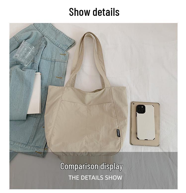 Japońska Wodoodporna Nylonowa Codzienna Torba Tote Damska Wiosna/Lato – Duża Pojemność, Stylowa Torba na Ramię