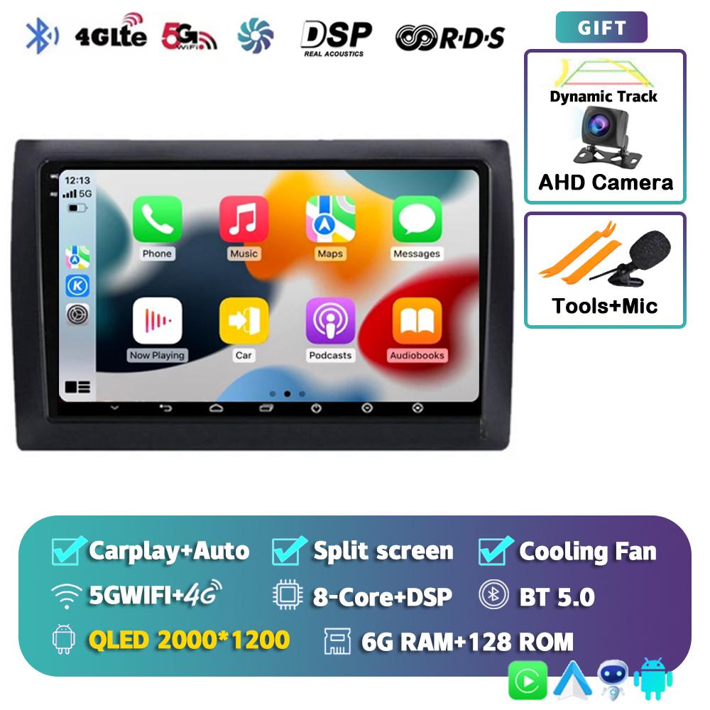 Android 14 CarPlay Auto Car Radio For Fiat Stilo 2001-2010 Multimedia Video Player GPS Navigation 4G+WIFI Stereo Audio Head Unit