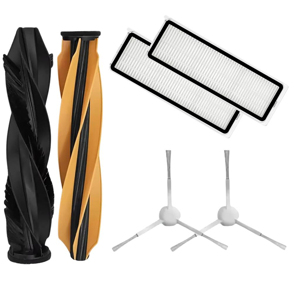Vacuum Cleaner Replacement Parts For DREAME D20 Plus Includes 2 Filter + 2 Side Brushes + 1 Roller Brush, Easy Installation