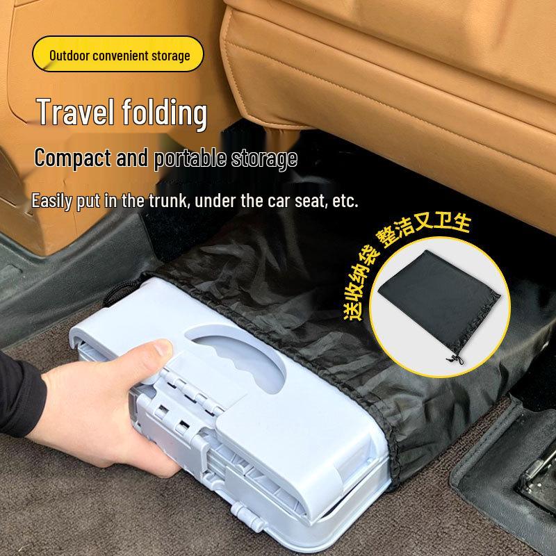 Portable Folding Toilet with Lid for Travel and Outdoor Use