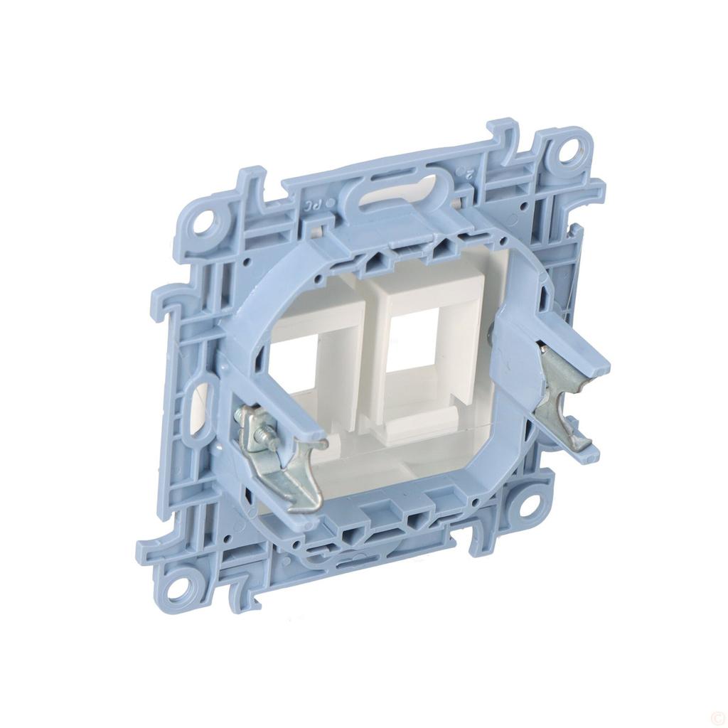 Keystone data socket cover, flat, double (module), white