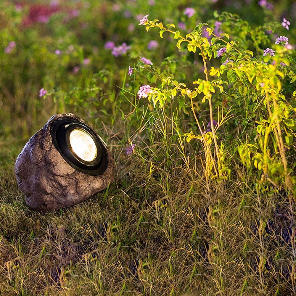 Spotlight Solar Stone Light Simulation Stone Lawn Lamp Warm Light Solar  Rock Lamp  Landscape