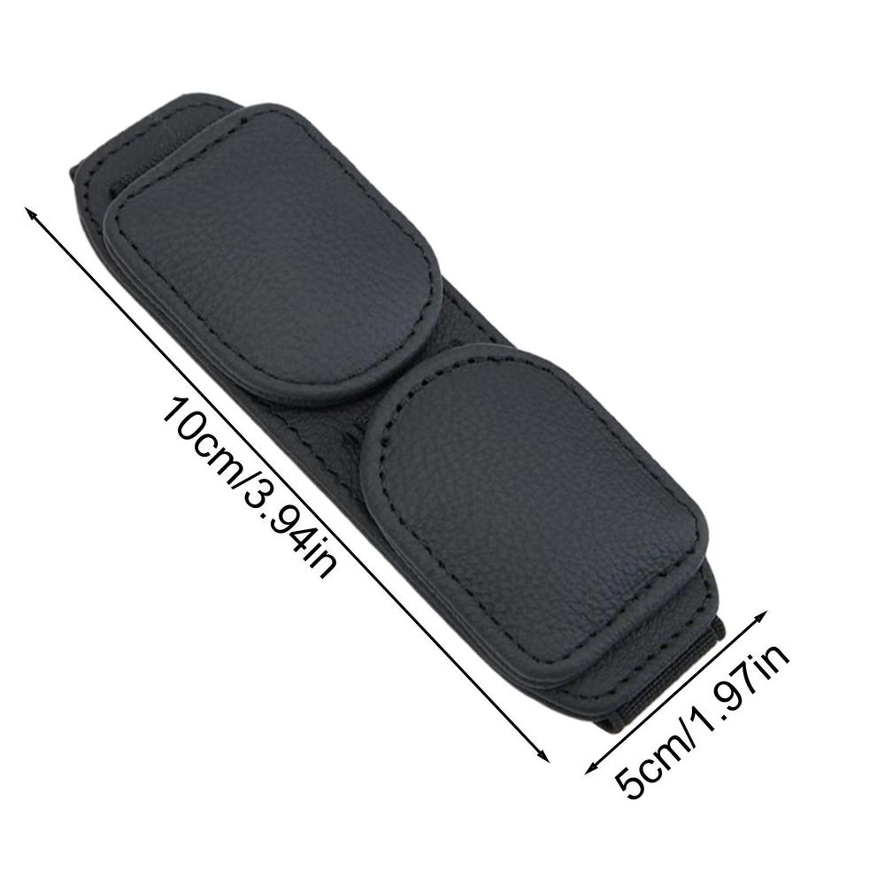 Car Glasses Holder PU Leather Magnetic Car Visor Organizer Automobile Interior Accessories Portable Glasses Mount For Car Truck