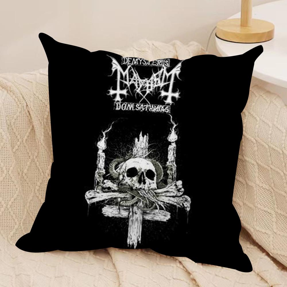 Live In Leipzig MMayhem Burzum Cushion Cover Soft Plush Fabric DoubleSided Printed Sofa Cushion Cover for All SeasonsHomeDecor