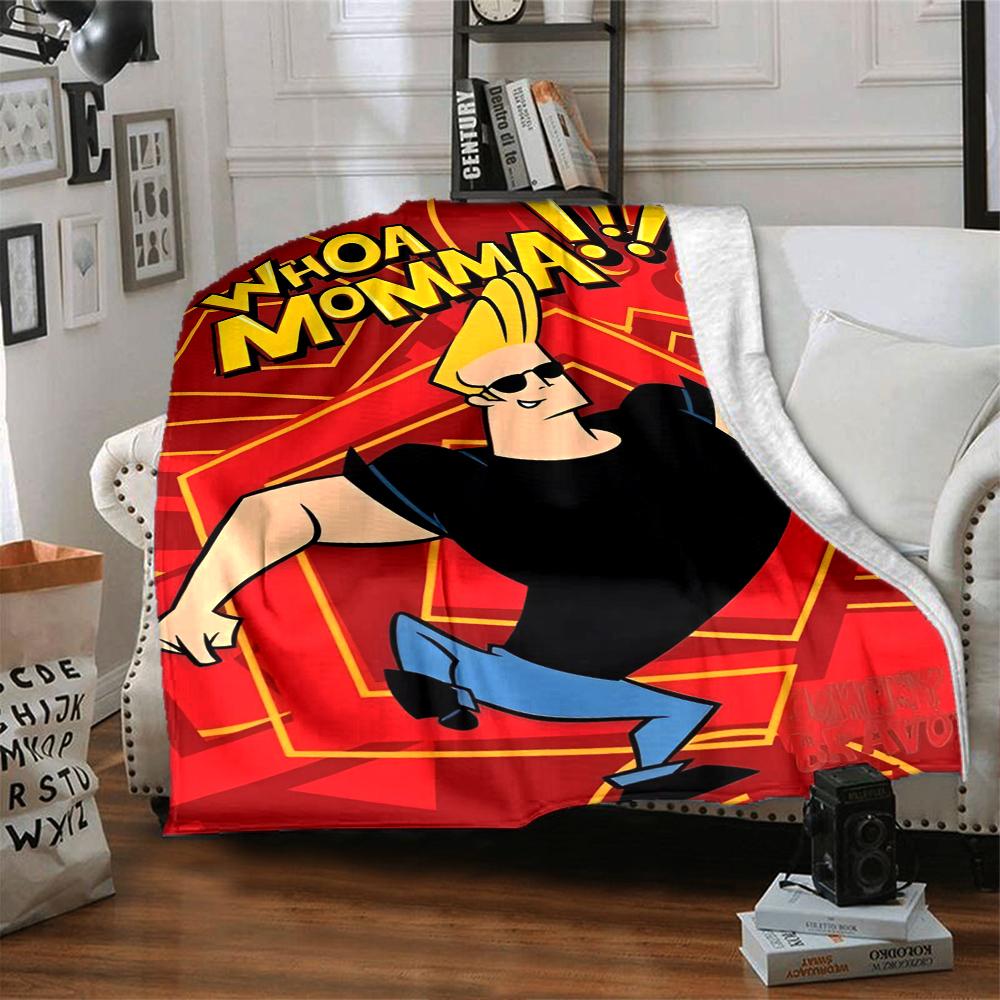 Johnny Bravo Theme Printed Blanket - Perfect for Couch, Bed, Travel & Outdoor Use | Machine Washable, Cozy & Durable.