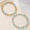 European and American hot-selling 1-piece set Bohemian cut glass bead bracelet multi-color rectangular bead beaded elastic bracelet