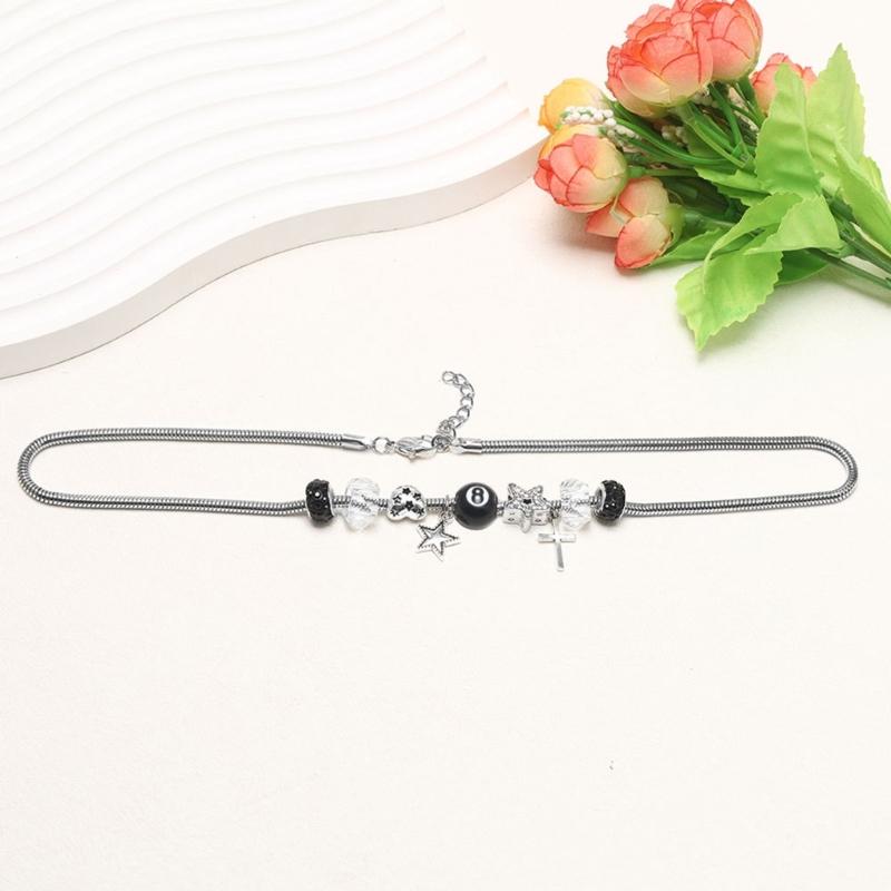 Zinc Alloy Star Crucifix Design Necklace Adjustable Lightweight Bracelet Punk Jewelry Piece For Various Occasions