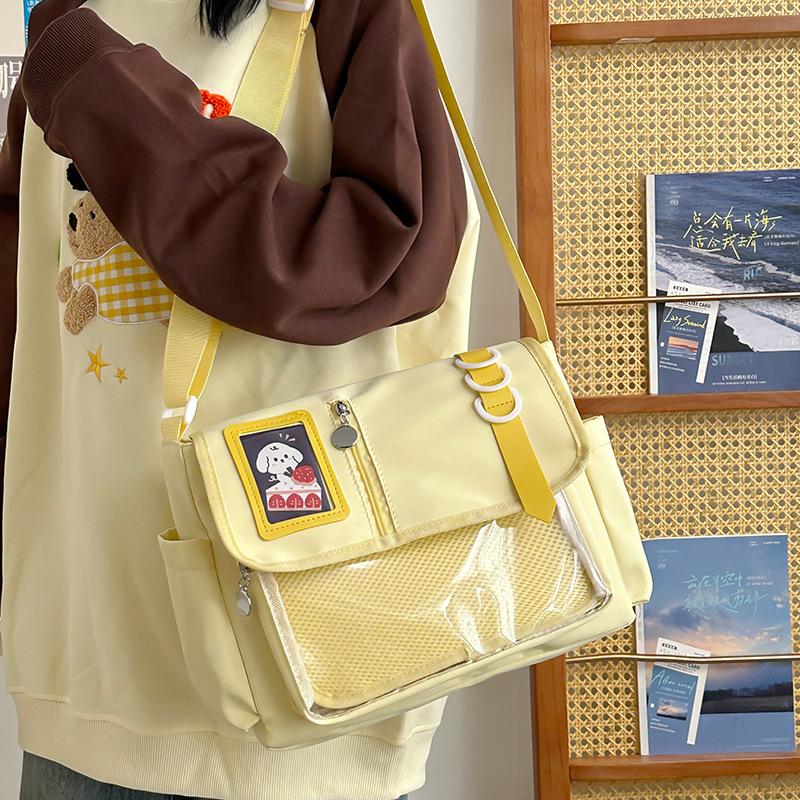 Große Kapazität Einfache Damen Japanische Niedliche Postman Bag Transparent Schlamm Bar Schmerz Tasche Student Dopamin Umhängetasche
