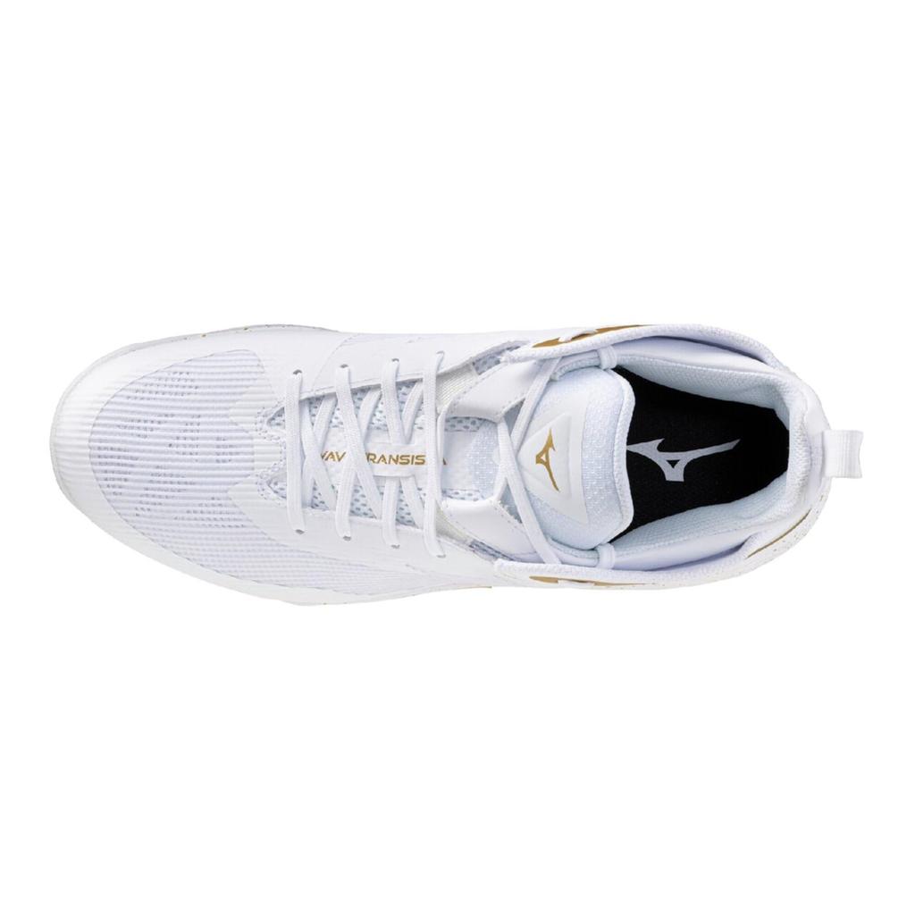 Mizuno Wave Transistor Basketball Size Shoes, White/Gold, 27.5 cm, 2.5E