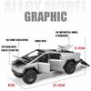 1:24 Tesla Cybertruck Truck Alloy Toy Car Model Diecasts Vehicles Pickup Motorcycle Car Decoration Kid Boys Toys Christmas