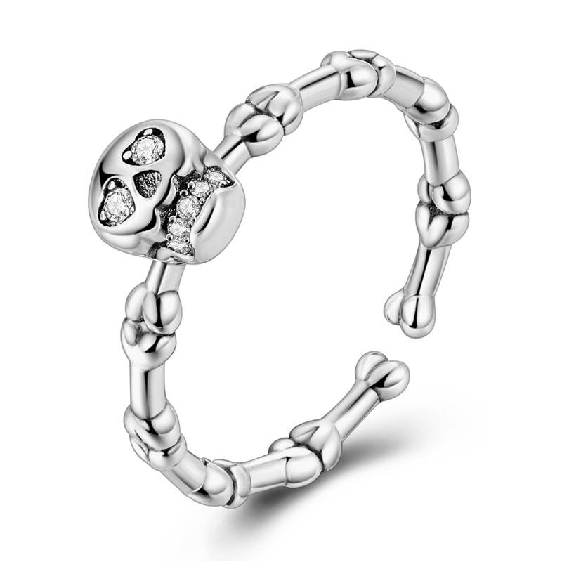 Clover Adjustable Ring 925 Silver Rotating Cherry Blossom Flower Open Rings For Women Wedding Jewelry Gift