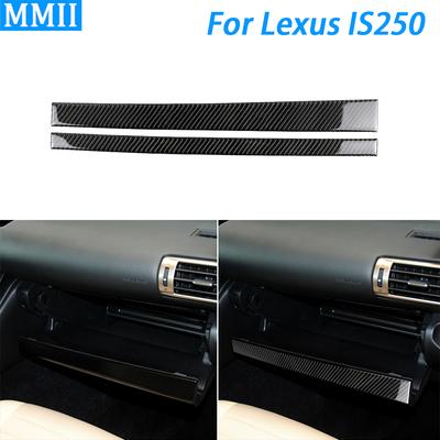 For Lexus IS250 2013- Carbon Fiber Co-pilot Storage Box Panel Decorative Strips Car Interior Decoration Accessories