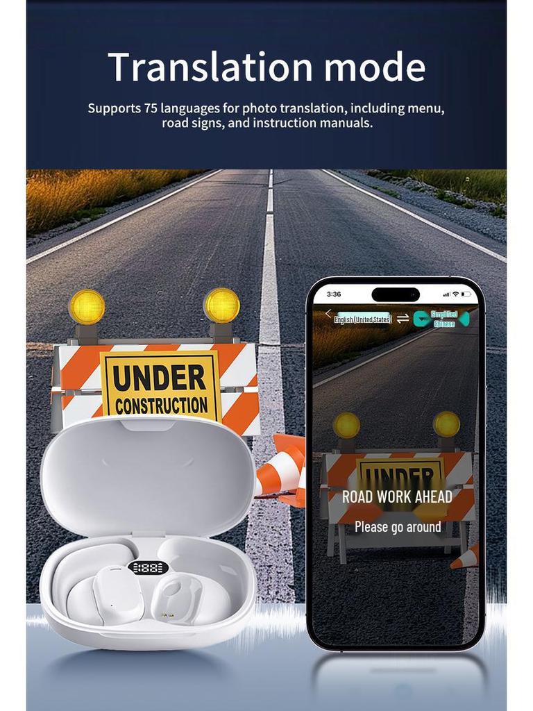 B66 Bluetooth Earphones with Real-time Two-way Translation